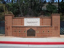 Historical landmark in Hawthorne, California, marking where the Wilson family home once stood Beach Boys Landmark - Plano general I.jpg