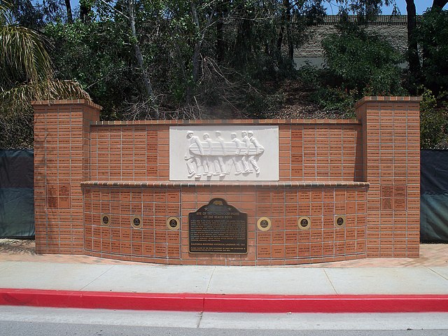 Historical landmark in Hawthorne, California, marking where the Wilson family home once stood