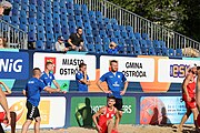 Deutsch: Beachhandball Europameisterschaften 2019 (Beach handball Euro); Tag 1: 2. Juli 2019 – Männer, Vorrunde Gruppe D, Polen-Schweden 2:1 (18:10, 15:9; 8:6) English: Beach handball Euro; Day 1: 2 July 2019 – Men Preliminary Round Group D – Poland-Sweden 2:1 (18:10, 15:9; 8:6)