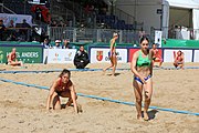 Deutsch: Beachhandball Europameisterschaften 2019 (Beach handball Euro); Tag 2: 3. Juli 2019 – Frauen, Vorrunde Gruppe D, Ukraine-Deutschland 2:0 (23:22, 32:24) English: Beach handball Euro; Day 2: 3 July 2019 – Women Preliminary Round Group D – Ukraine-Germany 2:0 (23:22, 32:24)