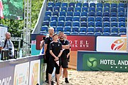 Deutsch: Beachhandball Europameisterschaften 2019 (Beach handball Euro); Tag 5: 6. Juli 2019 – Frauen, Halbfinale, Kroatien-Dänemark 1:2 (12:19, 17:10, 4:7) English: Beach handball Euro; Day 5: 6 July 2019 – Semifinal Men – Croatia-Denmark 1:2 (12:19, 17:10, 4:7)