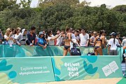 Deutsch: Beachvolleyball bei den Olympischen Jugendspielen 2018; Tag 11, 17. Oktober 2018; Mädchen, Finale – Italien (Claudia Scampoli & Nicol Bertozzi)- Russland (Maria Woronina & Maria Botscharow) 0:2 (19–21/19–21) English: Beach volleyball at the 2018 Summer Youth Olympics at 17 October 2018 – Girls Final – Italy (Claudia Scampoli & Nicol Bertozzi) - Russia (Maria Voronina & Maria Bocharova) 0:2 (19–21/19–21)