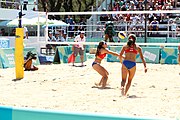 Deutsch: Beachvolleyball bei den Olympischen Jugendspielen 2018; Tag 9, 15. Oktober 2018; Mädchen, Viertelfinale: Puerto Rico-Russland 0–2 (12–21/10–21) English: Beach volleyball at the 2018 Summer Youth Olympics at 15 October 2018 – Girls Quarterfinals: Puerto Rico-Russia 0–2 (12–21/10–21)