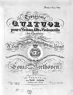 String Quartet No. 13 (Beethoven) composition for string quartet by Ludwig van Beethoven