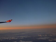 Vành đai sao Kim nhìn từ máy bay ở độ cao 42.000 ft (13.000 m)