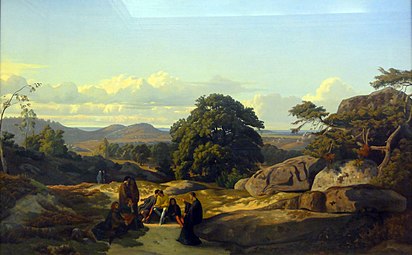 Abélard conversant avec ses élèves près de Melun (1837), Munich, Neue Pinakothek.