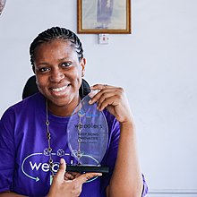 Bilikiss Adebiyi Abiola of Wecyclers win the King Baudouin International Development Prize (32477945157) (cropped).jpg