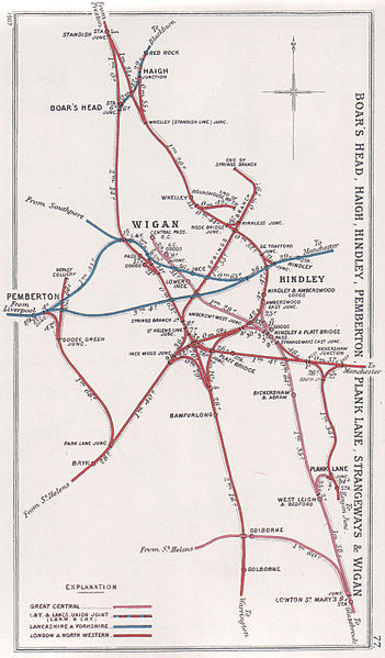 Lines around Wigan in 1907
