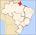 Map of Brazil showing Amapá / Mapa do Brasil mostrando o Amapá