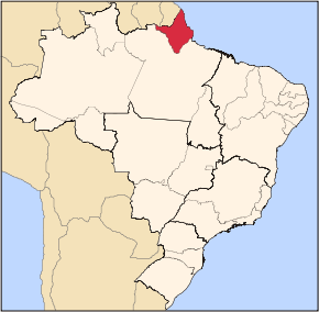 ब्राझिलच्या नकाशावर अमापाचे स्थान