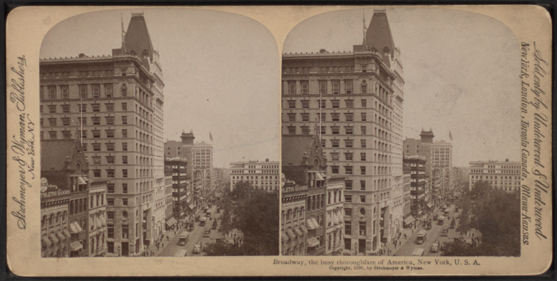 File:Broadway, the busy thoroughfare of America, New York, U. S. A., by Strohmeyer & Wyman.png