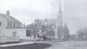 Burrage Yale Mansion and Yale's tin ware shop, c. 1880s