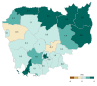 Population growth rate per province in 2008-2019 (%)