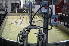 Cheese vat where milk is stirred after cultures and rennet are added to make cheese Cheese Vat (Face Rock Creamery) 01.jpg