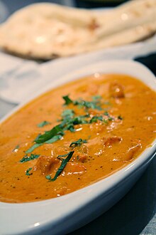 British curry: Chicken tikka masala has been described as the national dish. Chicken tikka masala.jpg