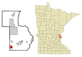 Chisago County Minnesota Incorporated and Unincorporated areas Wyoming Highlighted.svg
