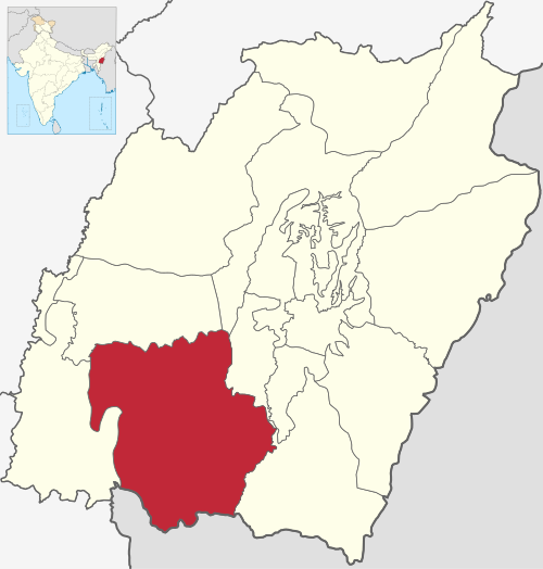 Location of Churachandpur district in Manipur
