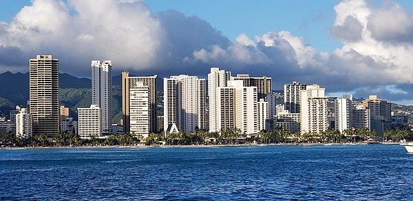 A view of Waikiki from the ocean