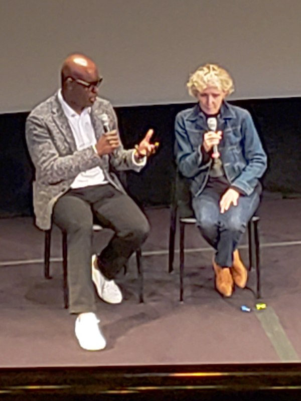 Claire Denis (right) presenting High Life at the 2018 Toronto International Film Festival.