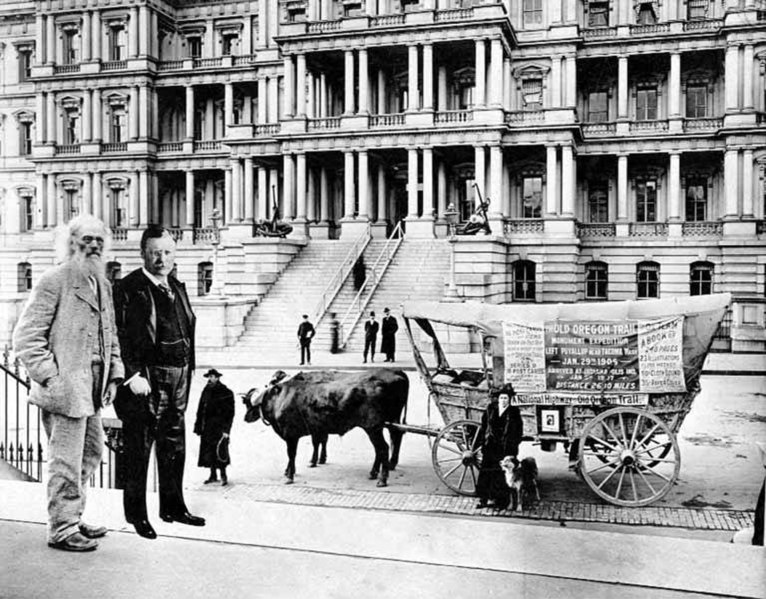 File:Composite photograph of Ezra Meeker with oxcart and Theodore Roosevelt, ca 1908 (PORTRAITS 224).jpg