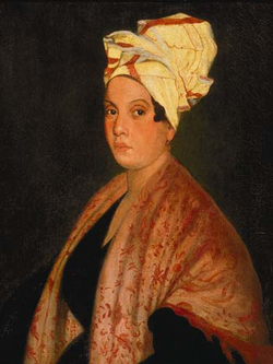 George Catlin(wd)nek tulajdonított ismeretlen kreol nő portréja. Korábban azt hitték, hogy Marie Laveau-t ábrázolja.