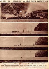 Le Miroir's photographs of SMS Dresden being sunk in neutral Chilean waters Croiseur.jpg