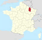 Lage des Departements Meuse in Frankreich