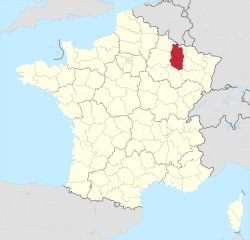 Разположение на Мьоз във Франция