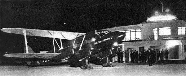 DH.86 of British Airways Ltd at the Beehive (Gatwick Airport), July 1936