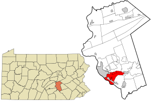 Location in Dauphin County and state of Pennsylvania.