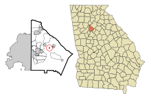 DeKalb County Georgia opgenomen en niet-opgenomen gebieden Pine Lake Highlighted.svg