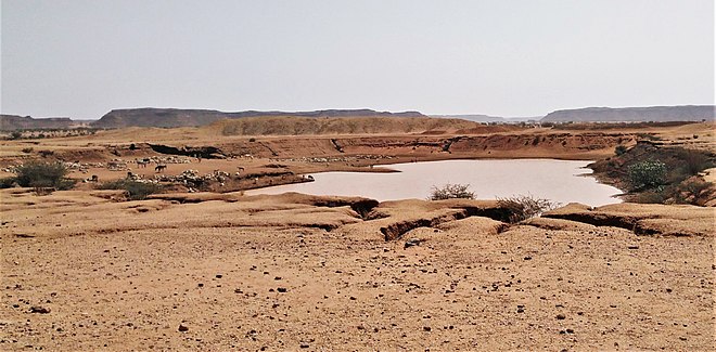 The "Great Hafir" (reservoir) at Musawwarat es-Sufra