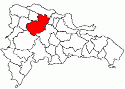 ドミニカ共和国内のサンティアゴ州の位置の位置図