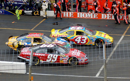 Labonte No. 43 races to the end of pit lane in 2006