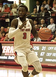 Elijah Olaniyi, 2018 Rookie of the Year and 2020 First Team All-Conference Elijah Olaniyi Stony Brook.jpg