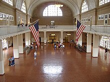 Ellis Island's main hall Ellis Island Hall Interior.JPG