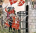 Μεσαιωνική μινιατούρα που απεικονίζει τη μάχη της Φοσάλτα (1249)