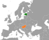 Location map for Estonia and Hungary.