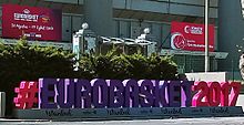 A EuroBasket 2017 hashtag sign outside Istanbul's Abdi Ipekci Arena EuroBasket 2017 sign outside Abdi Ipekci Arena.jpg