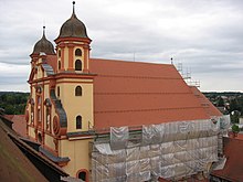 Evangelische Stadtkirche vom Dach der Basilika