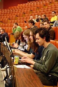 Lecture attendants at FOSDEM 2008.