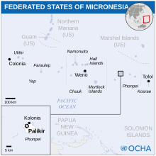 Map of the Federated States of Micronesia