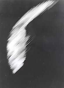 The first image taken by Explorer 6 shows a sunlit area of the Central Pacific Ocean and its cloud cover. The photo was taken when the satellite was about 27,000 km (17,000 mi) above the surface of the Earth on 14 August 1959. At the time, the satellite was crossing Mexico. First satellite photo - Explorer VI.jpg