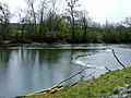 Construction d'un barrage de pêche en roche sur la rivière Etowah