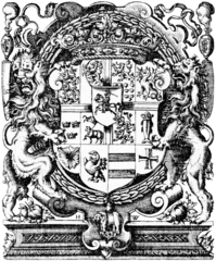 Coat of arms of Frederick II, 1592 engraving