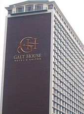 The West Tower of the Galt House is the 12th tallest building in Louisville. Galt House.jpg