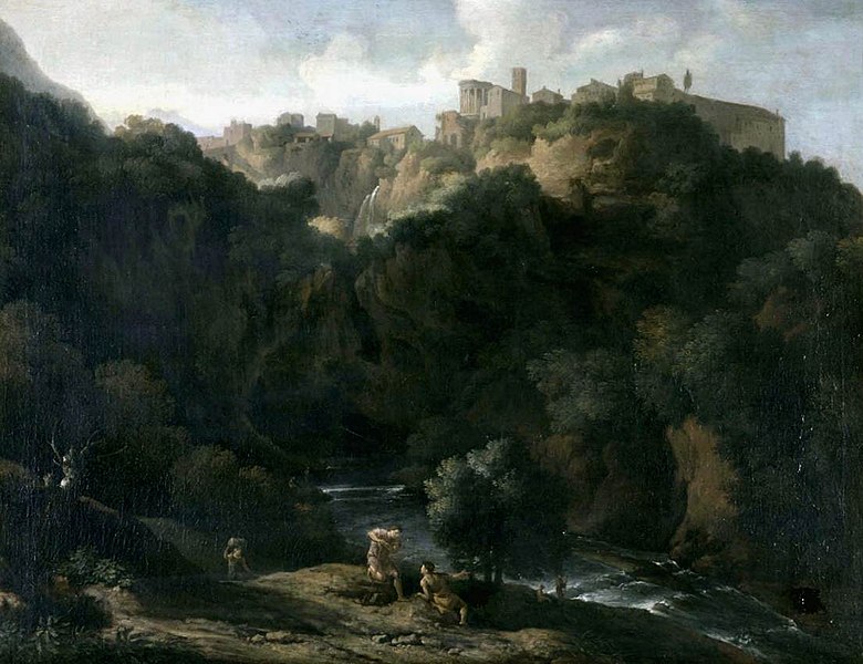 File:Gaspard Dughet - A View of Tivoli, with the Teverone Flowing Beneath - WGA6846.jpg