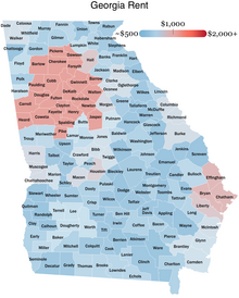 1 bedroom rent by county in Georgia (2021)

$2,000+

$1,000

~$500 Georgia rent.webp