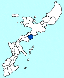 Vị trí của Ginoza ở Okinawa