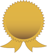 Representation of a seal of approval. Gold seal v2.svg